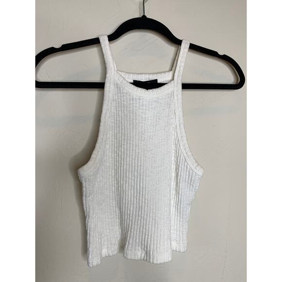 White Ribbed Camisole Crop Top Sz  Medium - Picture 6 of 8